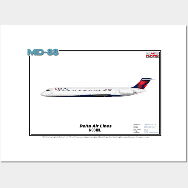 McDonnell Douglas MD-88 - Delta Air Lines (Art Print) Wall Art by TheArtofFlying